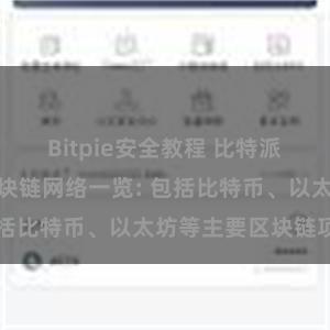 Bitpie安全教程 比特派钱包支持的区块链网络一览: 包括比特币、以太坊等主要区块链项目