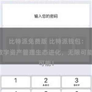 比特派免费版 比特派钱包：数字资产管理生态进化，无限可能！