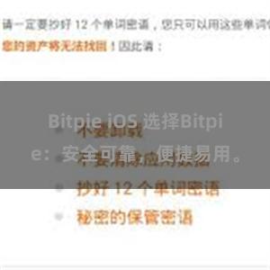 Bitpie iOS 选择Bitpie：安全可靠，便捷易用。