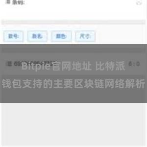 Bitpie官网地址 比特派钱包支持的主要区块链网络解析