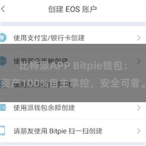 比特派APP Bitpie钱包：资产100%自主掌控，安全可靠。