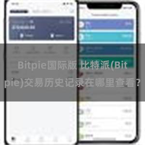 Bitpie国际版 比特派(Bitpie)交易历史记录在哪里查看？